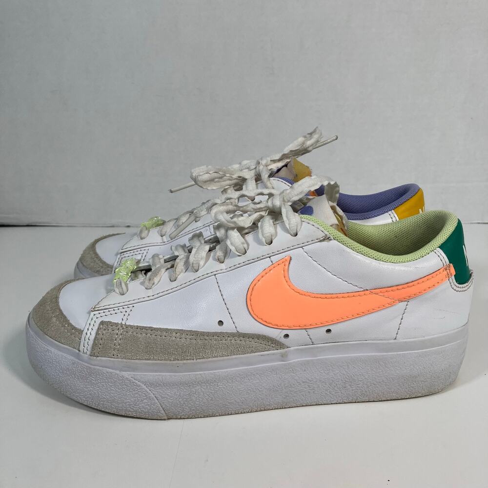 Nike Womens 7.5 Blazer Low Platform Sneakers Peach Cream Light Thistle Retro